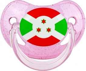 Drapeau Burundi Tétine Physiologique Rose à paillette