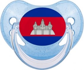 Drapeau Cambodge Sucette Physiologique Bleue à paillette