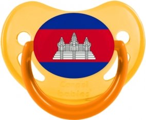 Drapeau Cambodge Sucette Physiologique Jaune phosphorescente