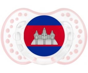 Drapeau Cambodge Sucette LOVI Dynamic Retro-blanc-rose-tendre classique