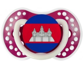 Drapeau Cambodge Sucette LOVI Dynamic Fuchsia phosphorescente