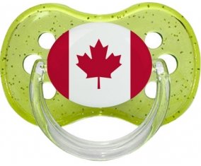Drapeau Canada Sucete Cerise Vert à paillette