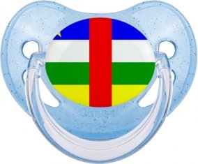 Drapeau République centrafricaine Sucette Physiologique Bleue à paillette