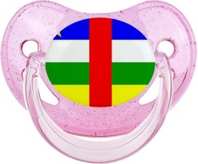 Drapeau République centrafricaine Sucette Physiologique Rose à paillette