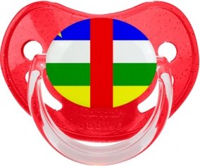 Drapeau République centrafricaine Sucette Physiologique Rouge à paillette