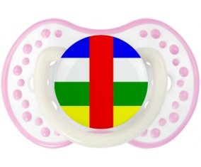 Drapeau République centrafricaine Sucette LOVI Dynamic Blanc-rose phosphorescente