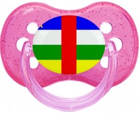 Drapeau République centrafricaine Sucette Cerise Rose à paillette