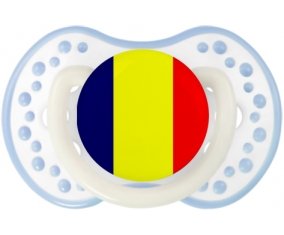 Drapeau Tchad Sucette LOVI Dynamic Blanc-cyan classique