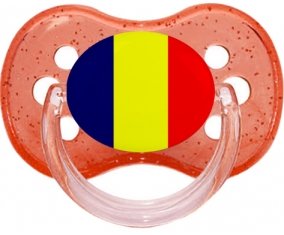 Drapeau Tchad Tétine Cerise Rouge à paillette
