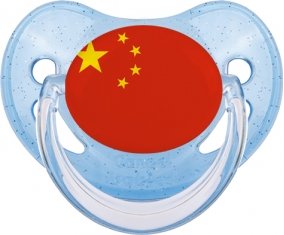 Drapeau Chine Sucete Physiologique Bleue à paillette