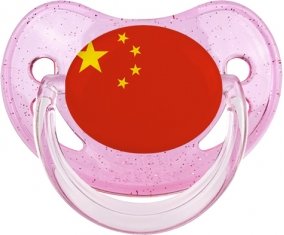 Drapeau Chine Sucete Physiologique Rose à paillette