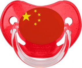 Drapeau Chine Sucete Physiologique Rouge à paillette