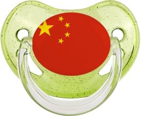 Drapeau Chine Sucete Physiologique Vert à paillette