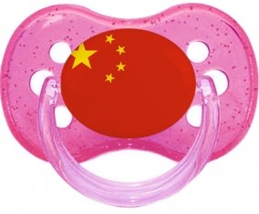 Drapeau Chine Sucette Cerise Rose à paillette