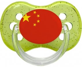 Drapeau Chine Sucette Cerise Vert à paillette