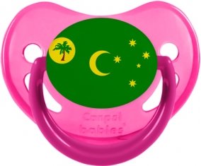 Drapeau Îles Cocos Sucette Physiologique Rose phosphorescente