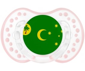 Drapeau Îles Cocos Sucette LOVI Dynamic Retro-blanc-rose-tendre classique