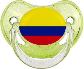 Drapeau Colombie Tétine Physiologique Vert à paillette