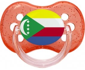 Drapeau Comores Sucette Cerise Rouge à paillette