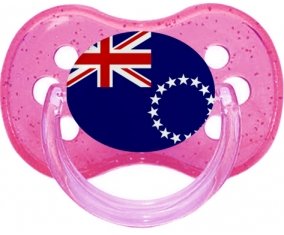 Drapeau les Îles Cook Sucette Cerise Rose à paillette