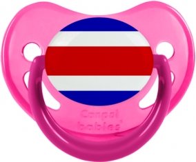Drapeau Costa Rica Sucette Physiologique Rose phosphorescente