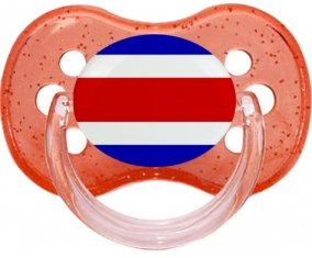 Drapeau Costa Rica Tétine Cerise Rouge à paillette