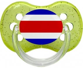 Drapeau Costa Rica Tétine Cerise Vert à paillette