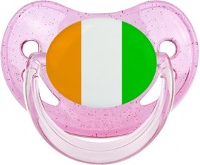 Drapeau Côte d'Ivoire Tétine Physiologique Rose à paillette