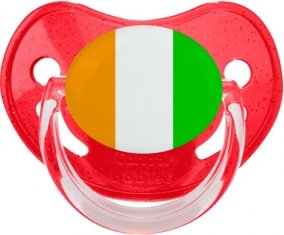 Drapeau Côte d'Ivoire Tétine Physiologique Rouge à paillette