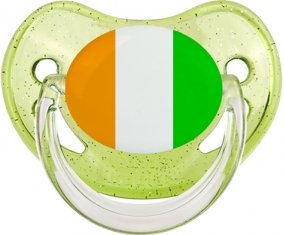 Drapeau Côte d'Ivoire Tétine Physiologique Vert à paillette