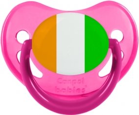 Drapeau Côte d'Ivoire Tétine Physiologique Rose phosphorescente