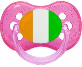 Drapeau Côte d'Ivoire Sucete Cerise Rose à paillette