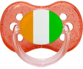 Drapeau Côte d'Ivoire Sucete Cerise Rouge à paillette
