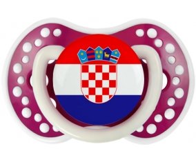 Drapeau Croatie Tétine LOVI Dynamic Fuchsia phosphorescente