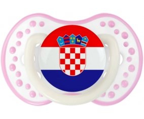 Drapeau Croatie Tétine LOVI Dynamic Blanc-rose phosphorescente