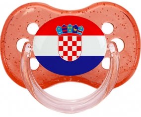 Drapeau Croatie Sucette Cerise Rouge à paillette
