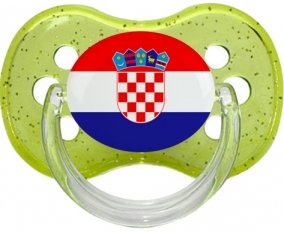 Drapeau Croatie Sucette Cerise Vert à paillette
