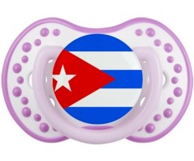 Drapeau Cuba Sucette LOVI Dynamic Blanc-mauve classique