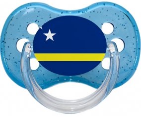 Drapeau Curacao Tétine Cerise Bleu à paillette