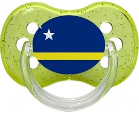 Drapeau Curacao Tétine Cerise Vert à paillette