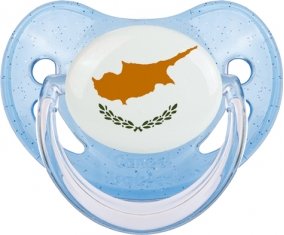 Drapeau Chypre Tétine Physiologique Bleue à paillette