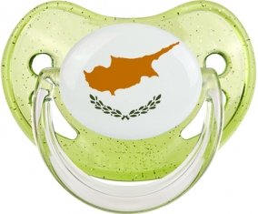Drapeau Chypre Tétine Physiologique Vert à paillette