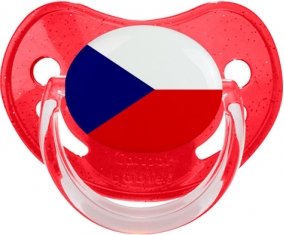 Drapeau République Tchèque Sucete Physiologique Rouge à paillette