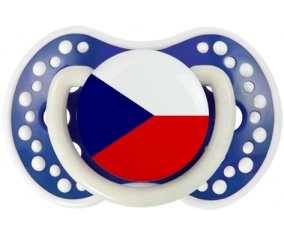 Drapeau République Tchèque Tétine LOVI Dynamic Bleu-marine phosphorescente