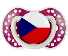 Drapeau République Tchèque Tétine LOVI Dynamic Fuchsia phosphorescente