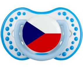 Drapeau République Tchèque Tétine LOVI Dynamic Blanc-bleu phosphorescente