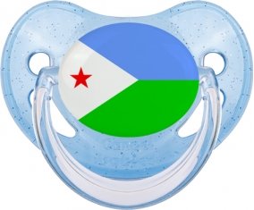 Drapeau Djibouti Tétine Physiologique Bleue à paillette