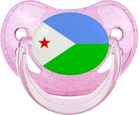 Drapeau Djibouti Tétine Physiologique Rose à paillette