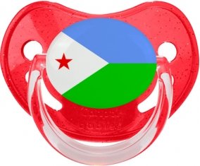 Drapeau Djibouti Tétine Physiologique Rouge à paillette