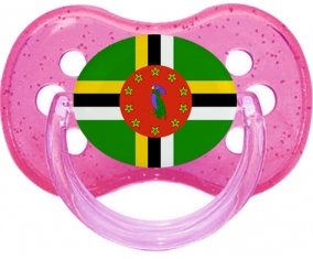 Drapeau Dominique Sucette Cerise Rose à paillette